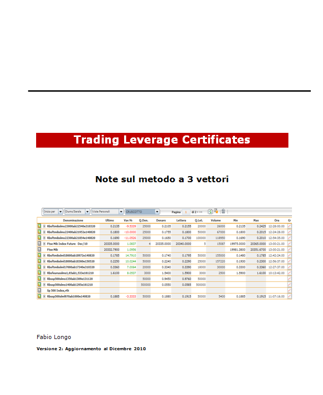 Copertina Trading Leverage Certificates